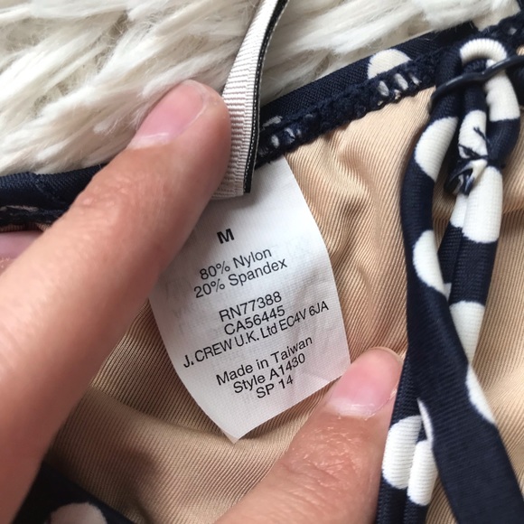 J.Crew Navy Blue and White Polka Dotted Bikini Top - Picture 3 of 4